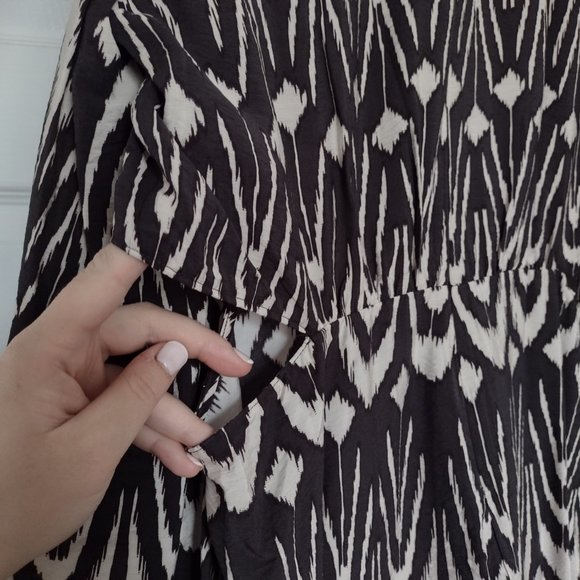 Puff sleeve smock midi dress with cut out side - Picture 7 of 7